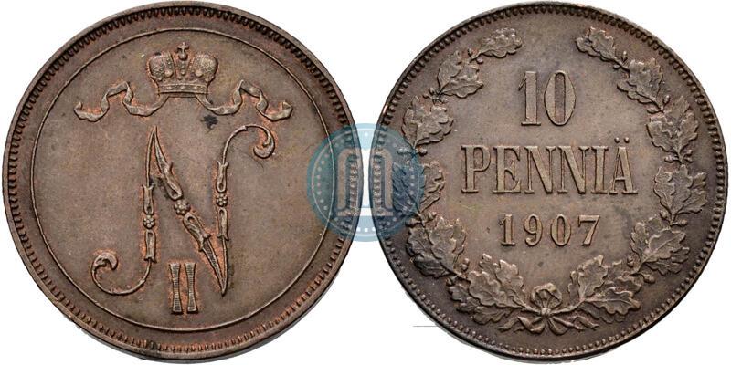 Picture 10 pennia 1907 year  