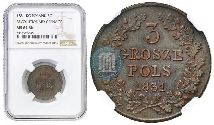 Picture 3 grosze 1831 year KG "Polish uprising"