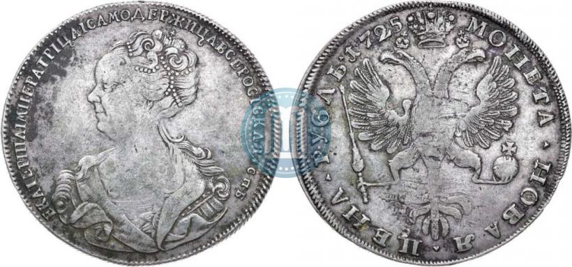 Picture 1 rouble 1725 year СПБ "Petersburg type, portrait turned to the left"