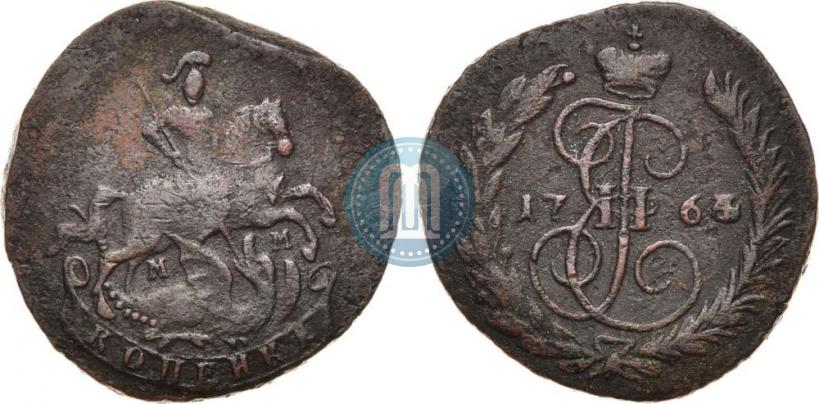 Фото 1 копейка 1764 года ММ 