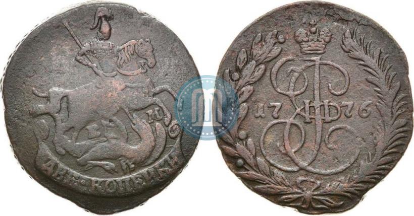 Picture 2 kopecks 1776 year ЕМ 