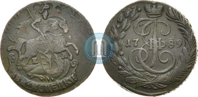 Picture 2 kopecks 1789 year ЕМ 