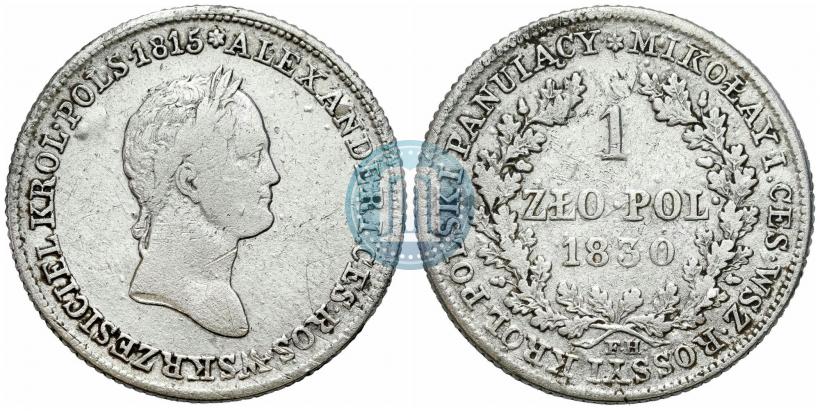 Picture 1 złoty 1830 year FH 