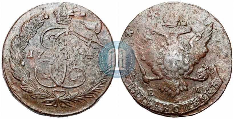 Фото 5 копеек 1764 года ЕМ 