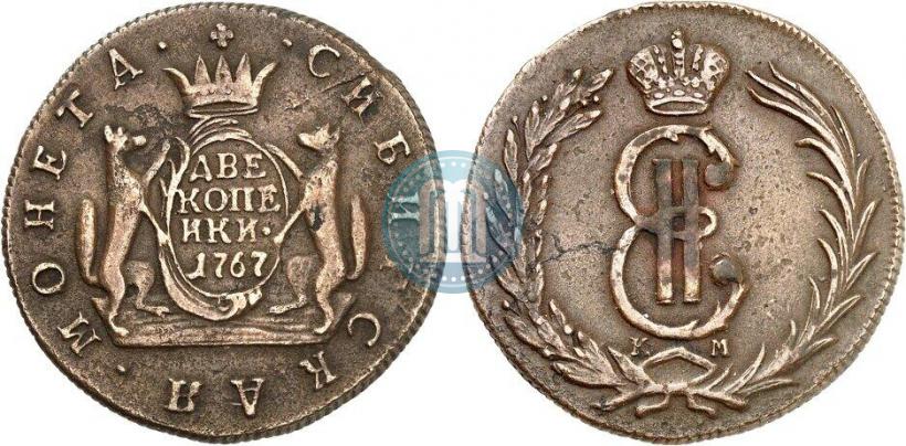 Фото 2 копейки 1767 года КМ 