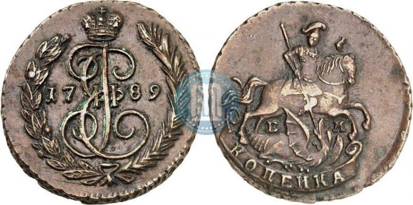 Picture 1 kopeck 1789 year ЕМ 