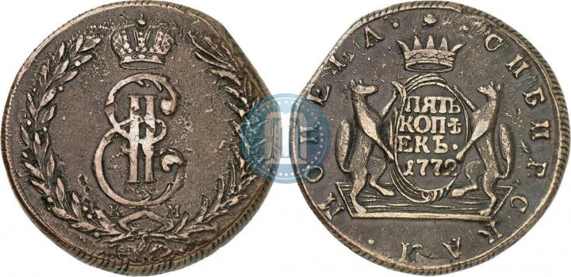 Picture 5 kopecks 1772 year КМ 