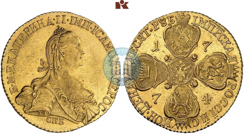 Picture 10 roubles 1774 year СПБ 