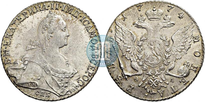 Фото 1 рубль 1774 года СПБ-ФЛ 