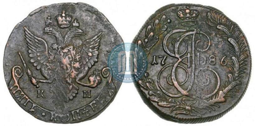 Picture 5 kopecks 1786 year КМ 