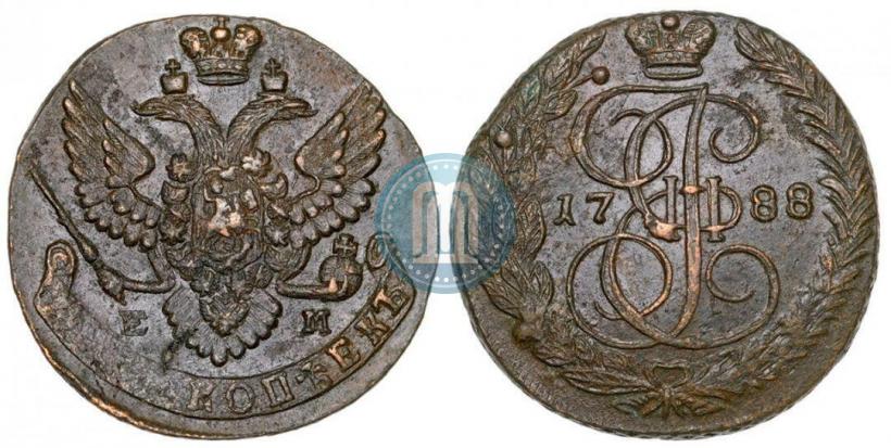 Picture 5 kopecks 1788 year ЕМ 