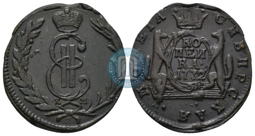 Picture 1 kopeck 1772 year КМ 