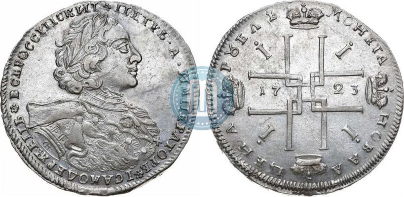 Picture 1 rouble 1719 year OK-IL-L "Portrait in armour"