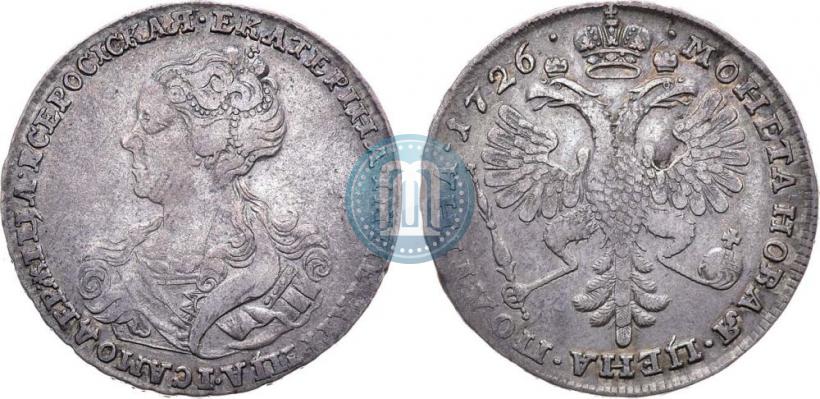 Picture Poltina 1726 year  "Moscow type, portrait turned to the left"