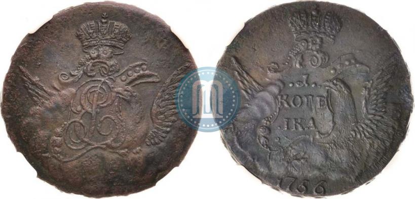 Фото 1 копейка 1756 года  