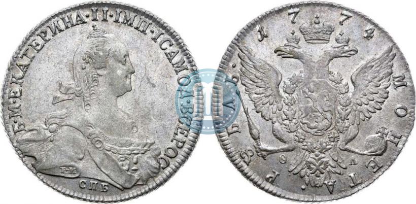 Фото 1 рубль 1774 года СПБ-ФЛ 