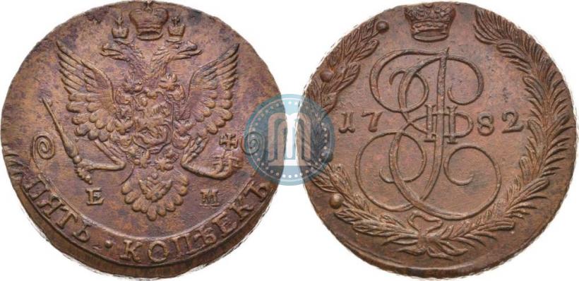 Фото 5 копеек 1782 года ЕМ 