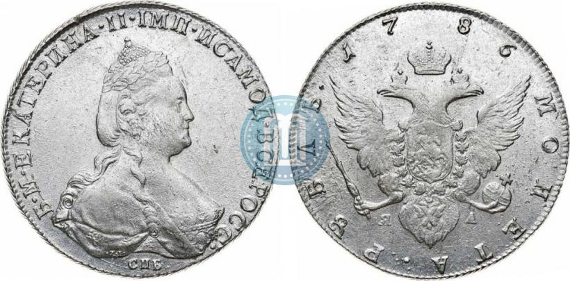 Фото 1 рубль 1786 года СПБ-ЯА 