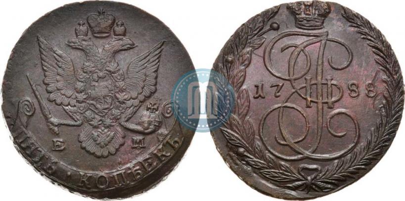 Фото 5 копеек 1788 года ЕМ 