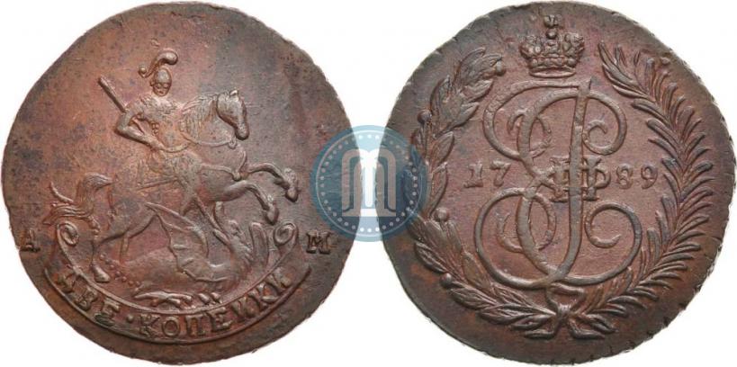 Фото 2 копейки 1789 года АМ 