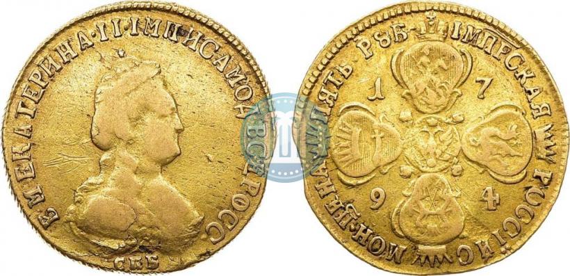 Фото 5 рублей 1794 года СПБ 