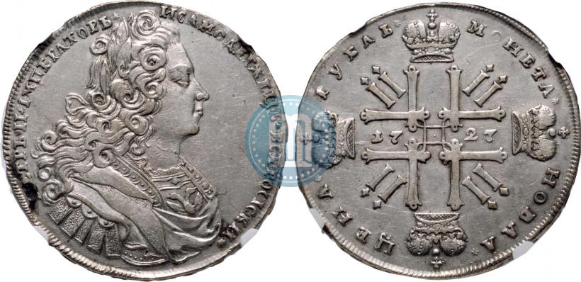 Фото 1 рубль 1727 года  "Московский тип"