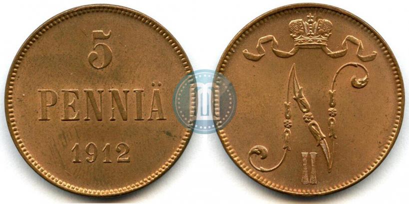 Picture 5 pennia 1912 year  