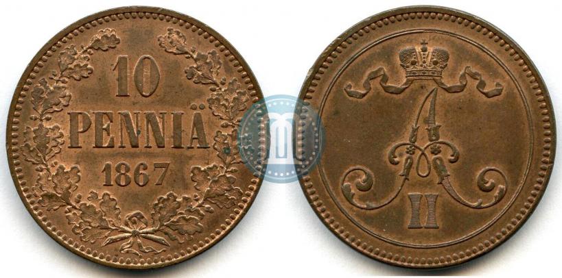 Picture 10 pennia 1867 year  