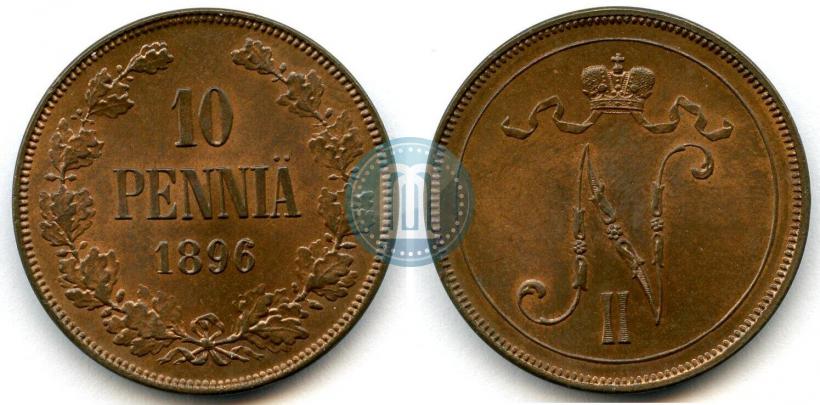 Picture 10 pennia 1896 year  