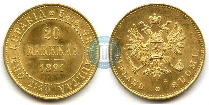 Picture 20 markkaa 1891 year L 