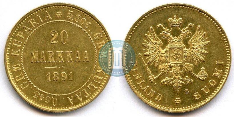 Picture 20 markkaa 1891 year L 