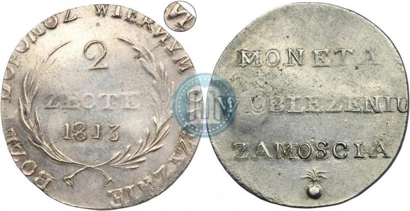 Фото 2 злотых 1813 года  