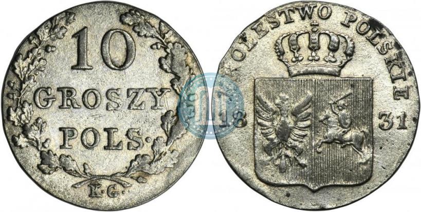 Picture 10 groszy 1831 year KG "Polish uprising"