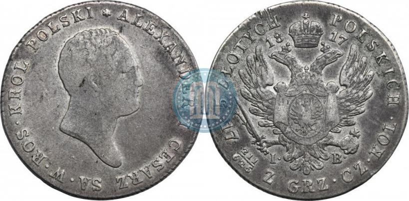 Фото 5 злотых 1817 года IB 