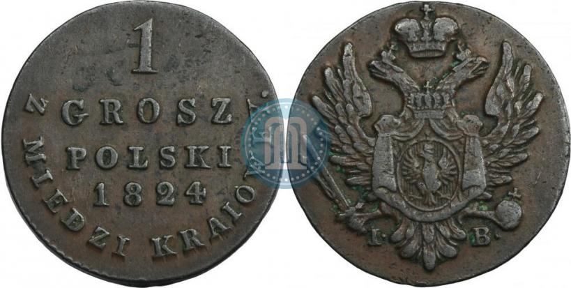 Picture 1 grosz 1824 year IB "Z MIEDZI KRAIOWEY"