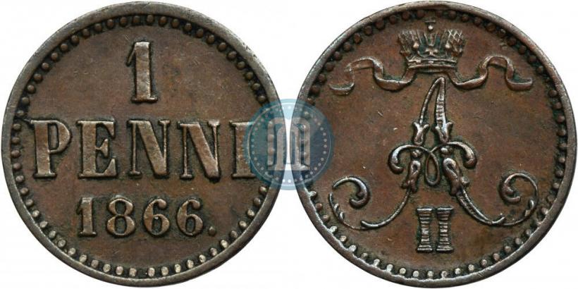 Фото 1 пенни 1866 года  