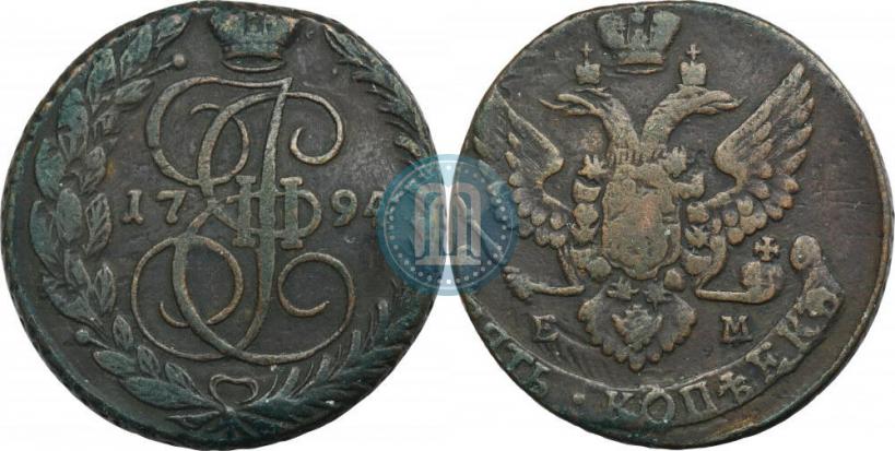 Фото 5 копеек 1794 года ЕМ 