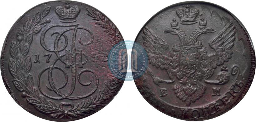 Picture 5 kopecks 1788 year ЕМ 