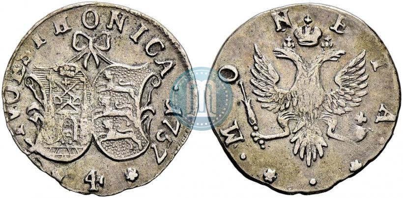 Фото 4 копейки 1757 года  "Ливонез"