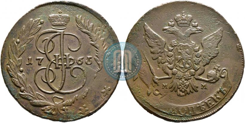 Фото 5 копеек 1765 года ММ 