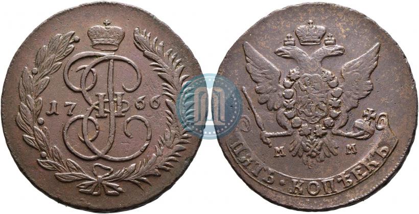 Фото 5 копеек 1766 года ММ 