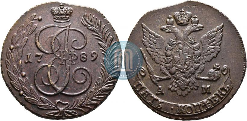 Фото 5 копеек 1789 года АМ 