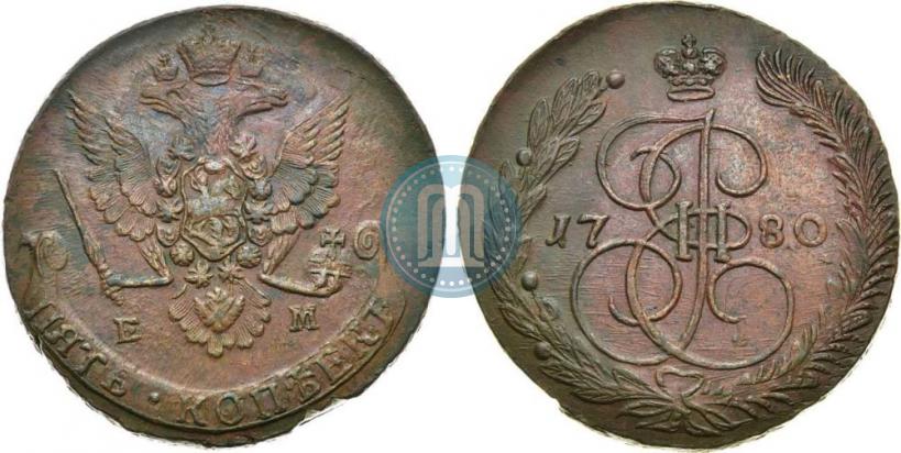 Picture 5 kopecks 1780 year ЕМ 