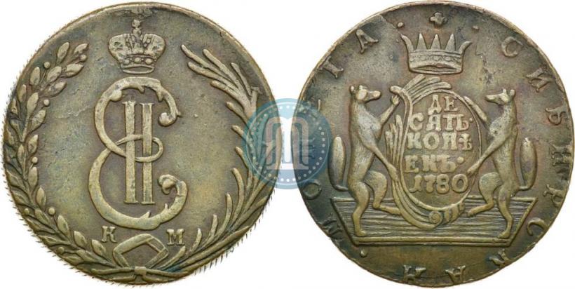 Picture 10 kopecks 1780 year КМ 