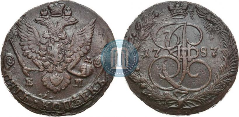 Picture 5 kopecks 1787 year ЕМ 