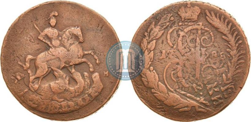 Фото 2 копейки 1788 года ММ 