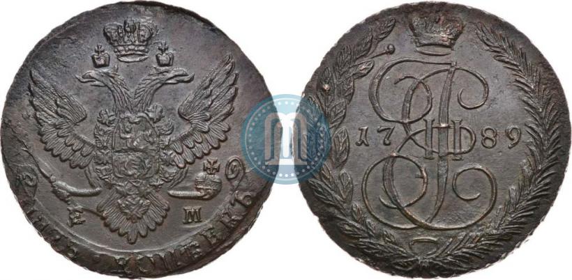Picture 5 kopecks 1789 year ЕМ 