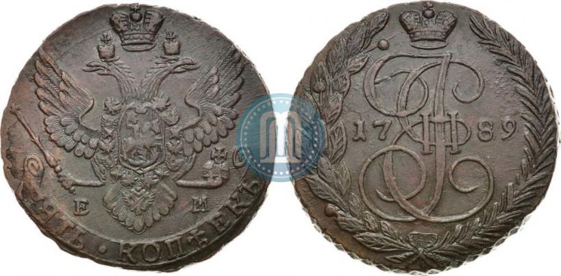Picture 5 kopecks 1789 year ЕМ 