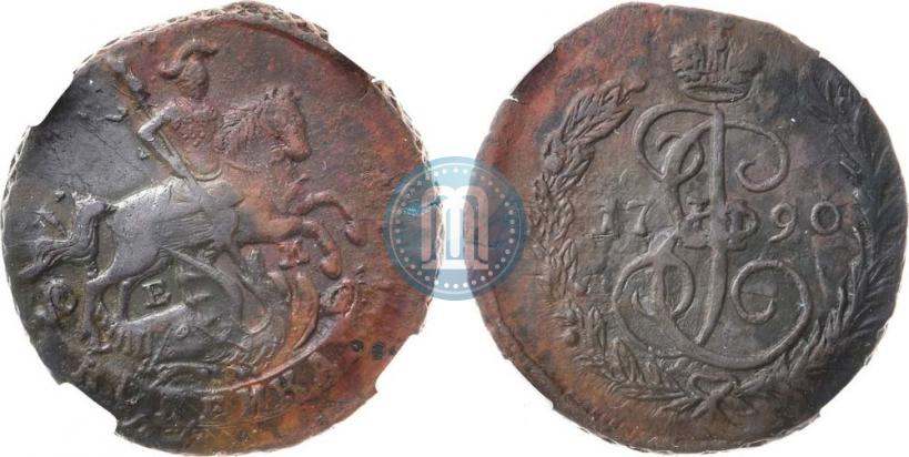 Picture 1 kopeck 1790 year ЕМ 