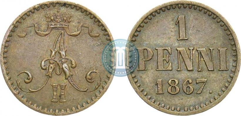 Фото 1 пенни 1867 года  